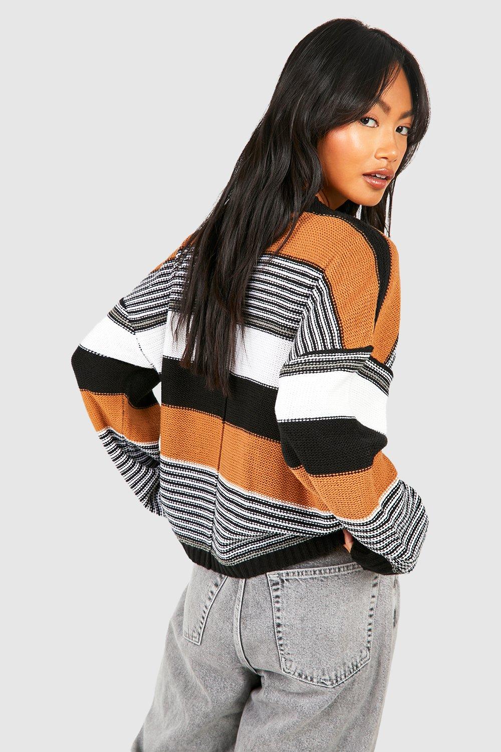 Black and orange outlet striped sweater