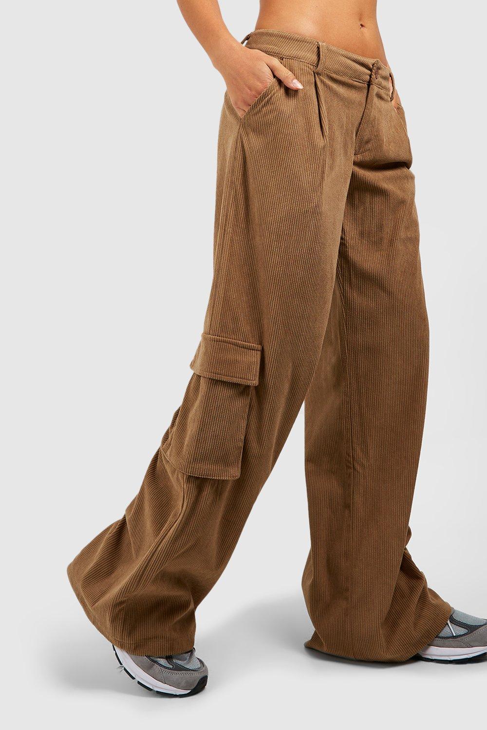 Pantalon cargo taille basse en velours c tel boohoo