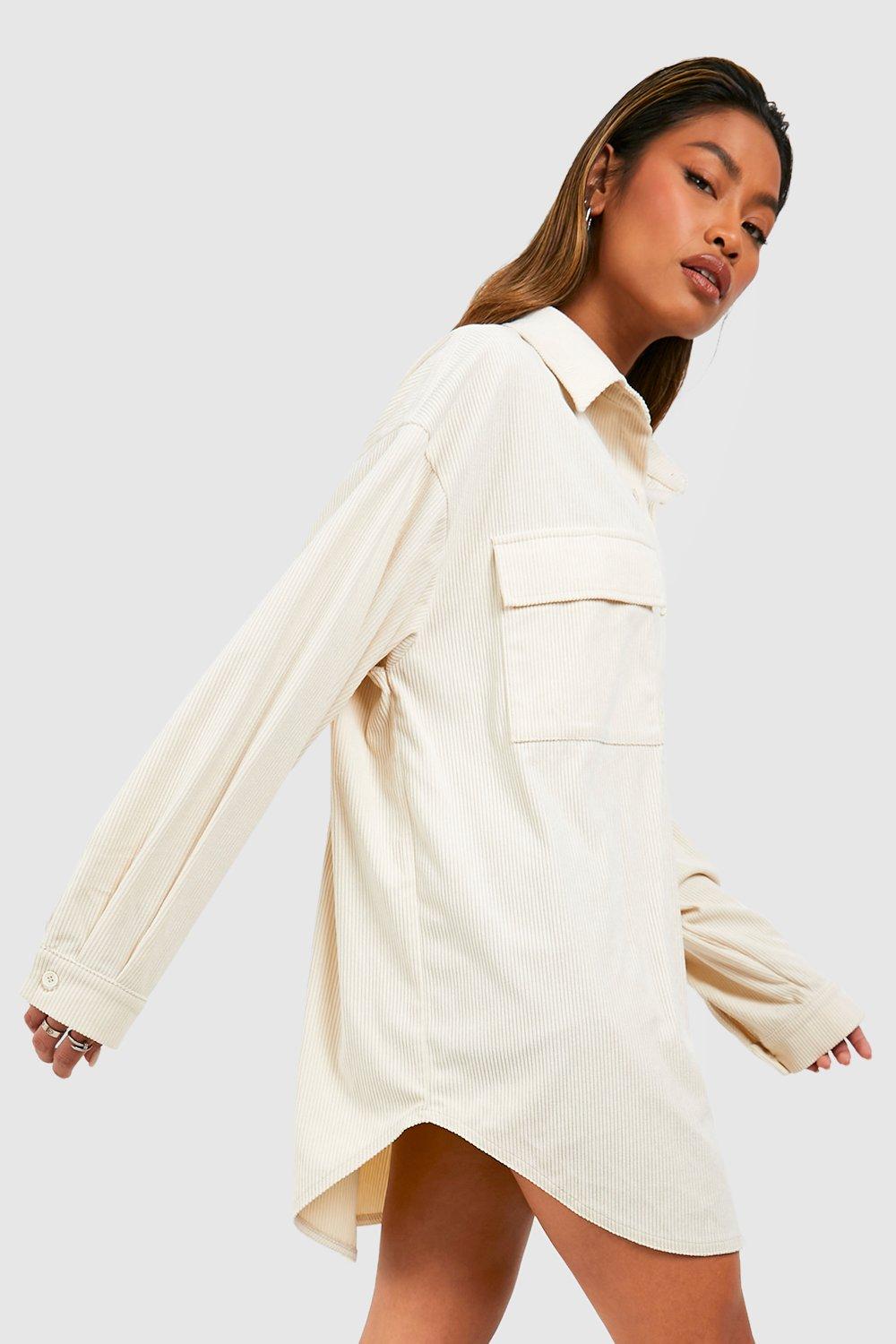 Oversized cord shirt store dress