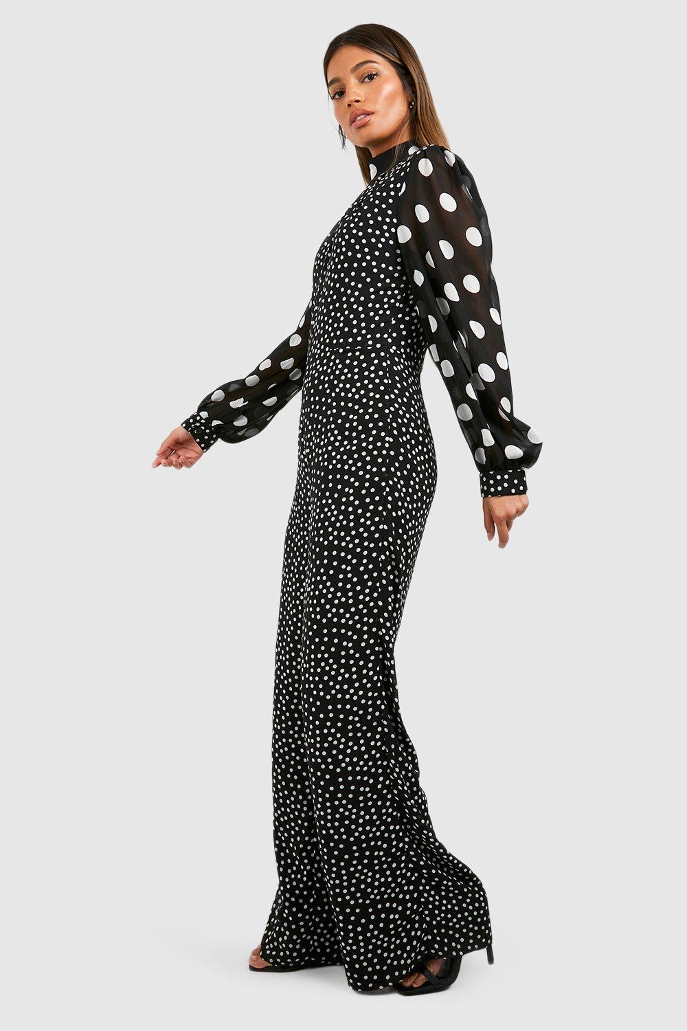 Boohoo spotty jumpsuit sales
