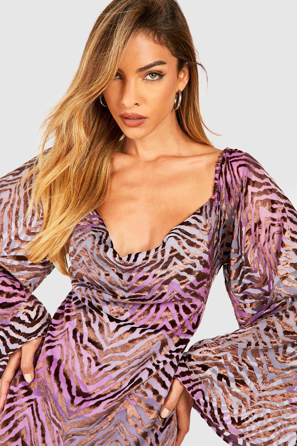 Boohoo animal print shift dress sale