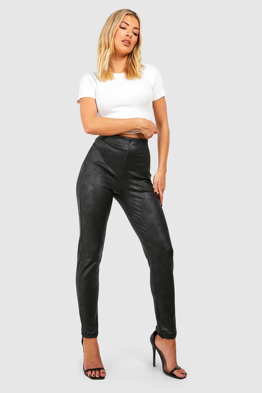 Black Faux Leather High Waisted Legging image number 1