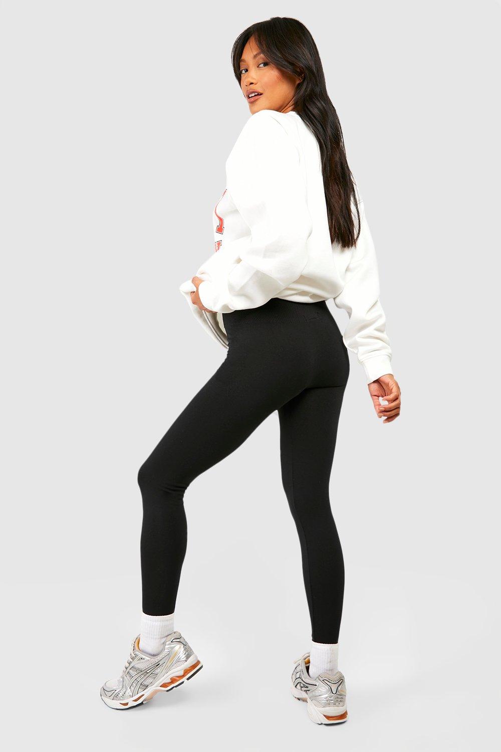 Black leggings with front seam sale