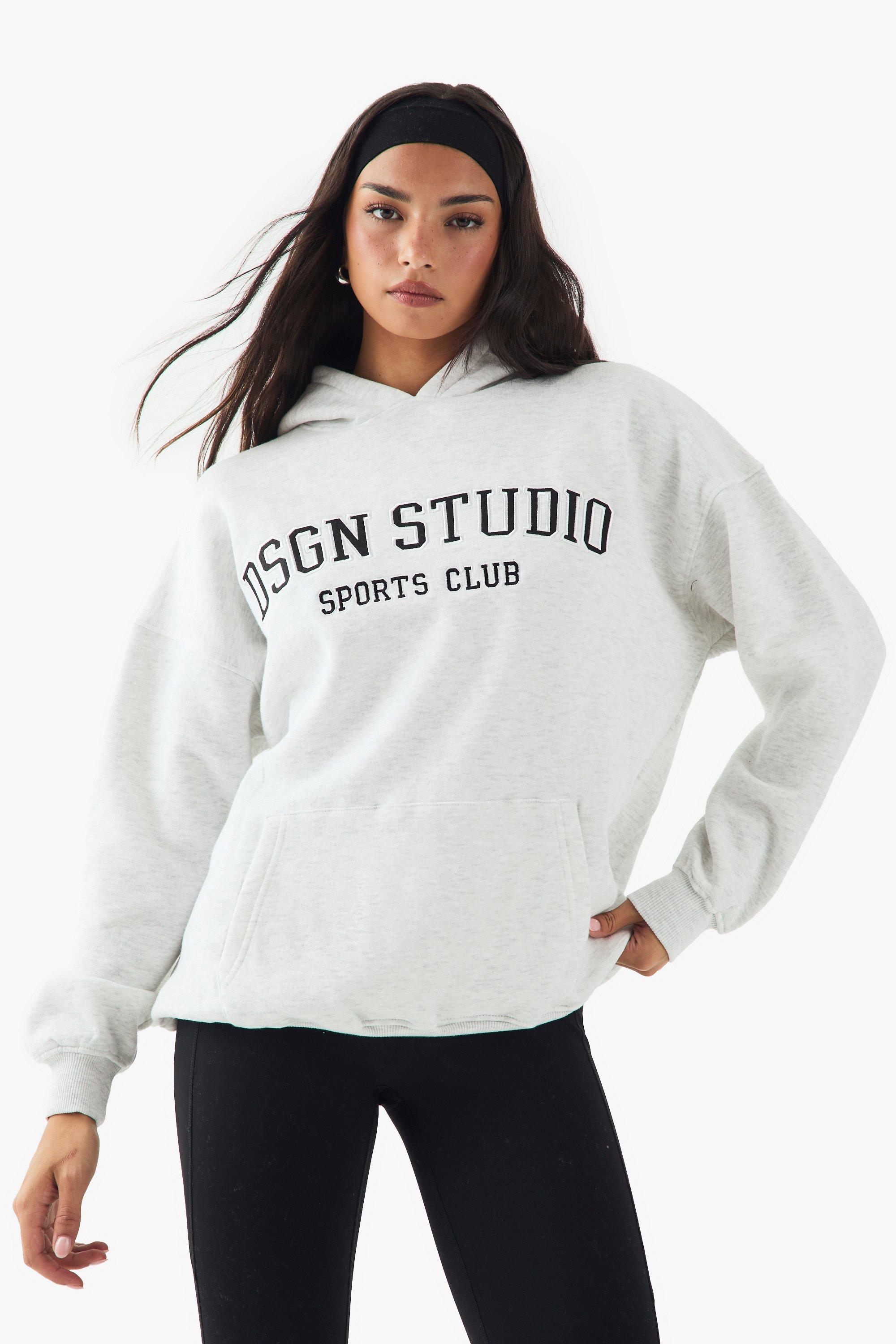 Ash grey Dsgn Studio Applique Oversized Hoodie