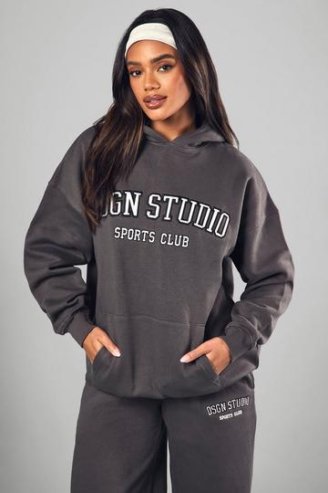 Dsgn Studio Applique Oversized Hoodie charcoal