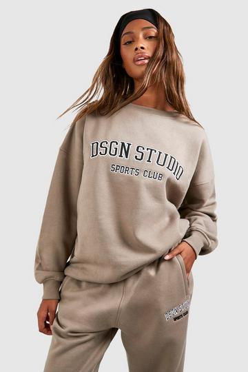 Stone Beige Dsgn Studio Applique Oversized Sweatshirt