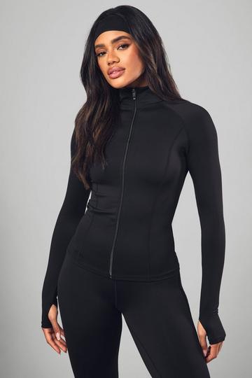 Black DSGN Studio Supersoft Peached Sculpt Zip Through Jacket