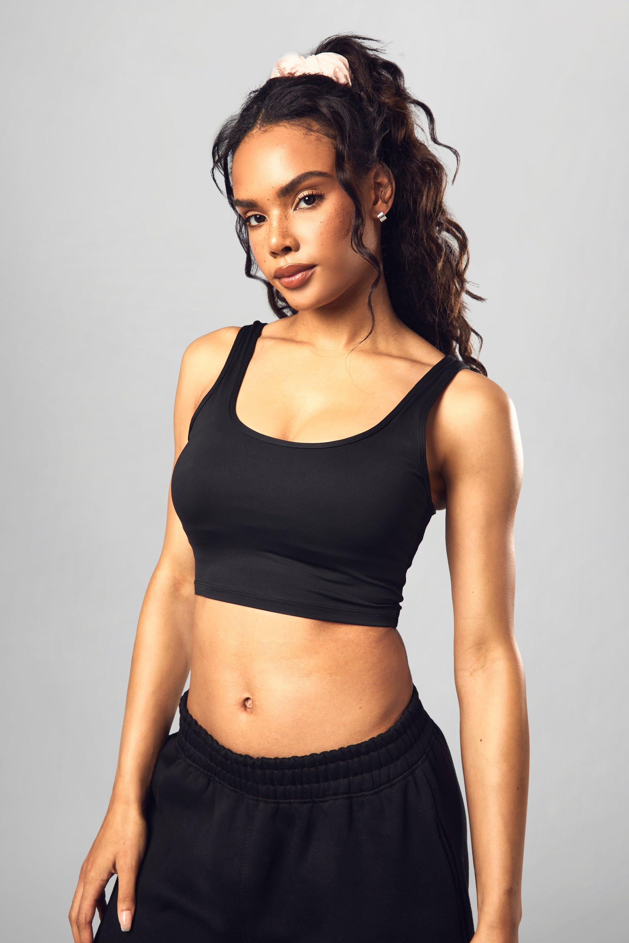 Black DSGN Studio Supersoft Peached Sculpt Padded Sports Bra