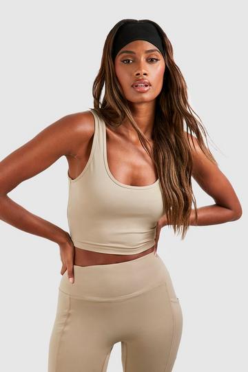 DSGN Studio Supersoft Peached Sculpt Padded Sports Bra stone