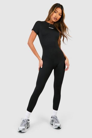 DSGN Studio Supersoft Peached Sculpt Short Sleeve Unitard black