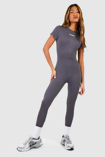 DSGN Studio Supersoft Peached Sculpt Short Sleeve Unitard charcoal