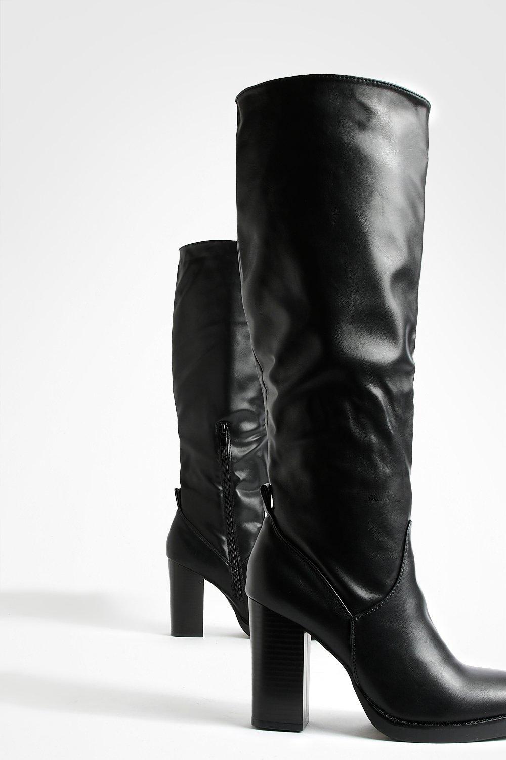 Stack heeled outlet boots