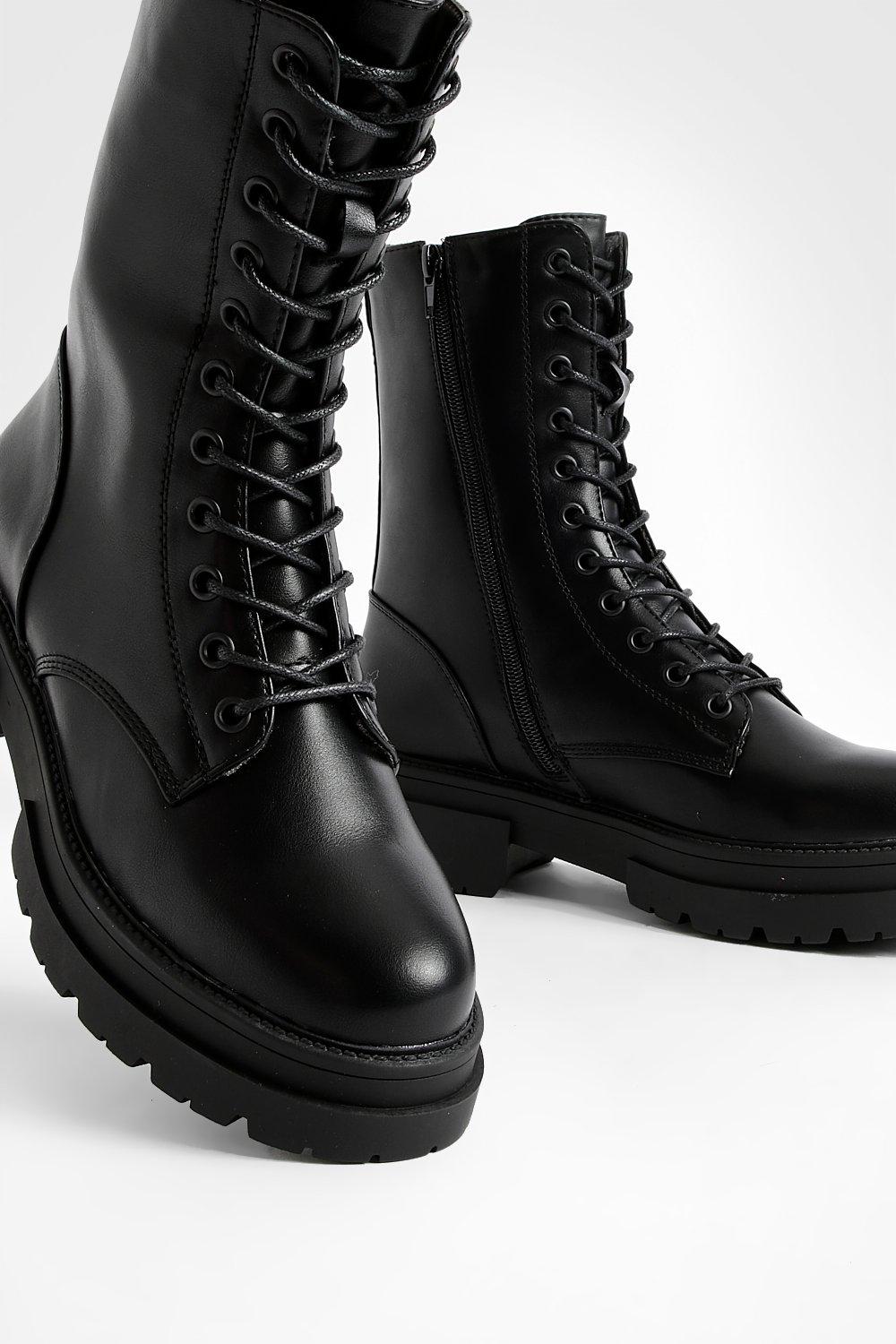 High Lace Up Combat Boots