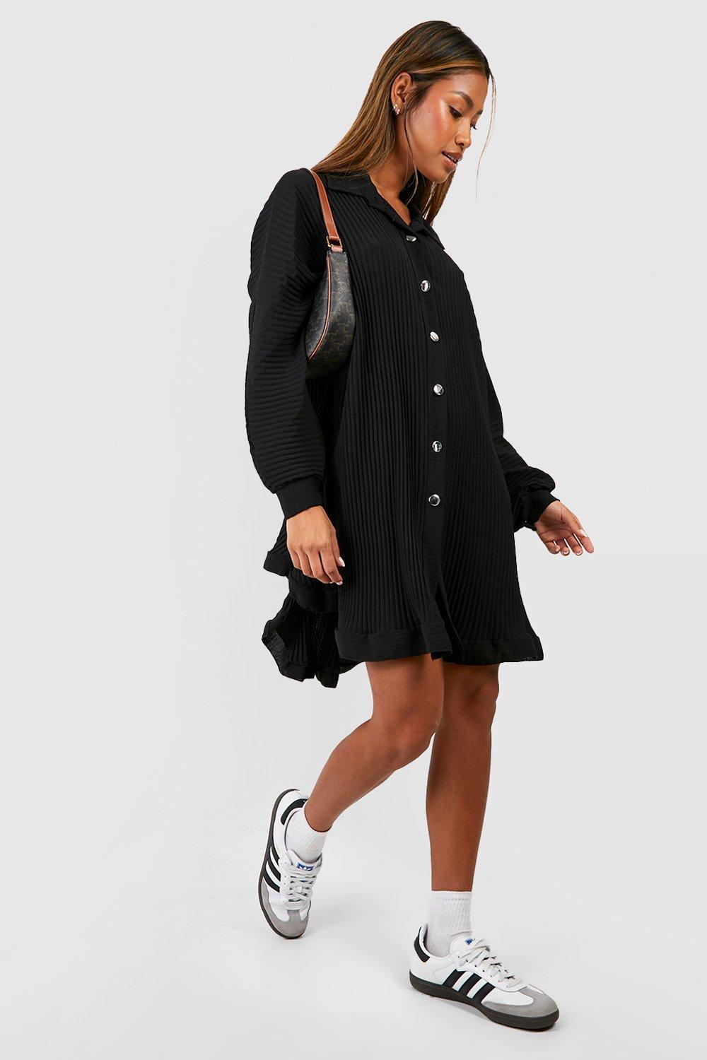 Pleated Shirt Dress | boohoo