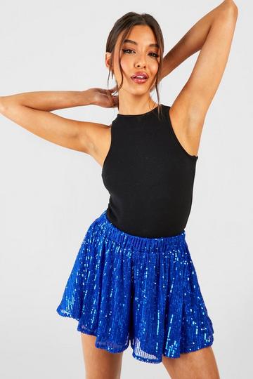 Sequin Flippy Short cobalt