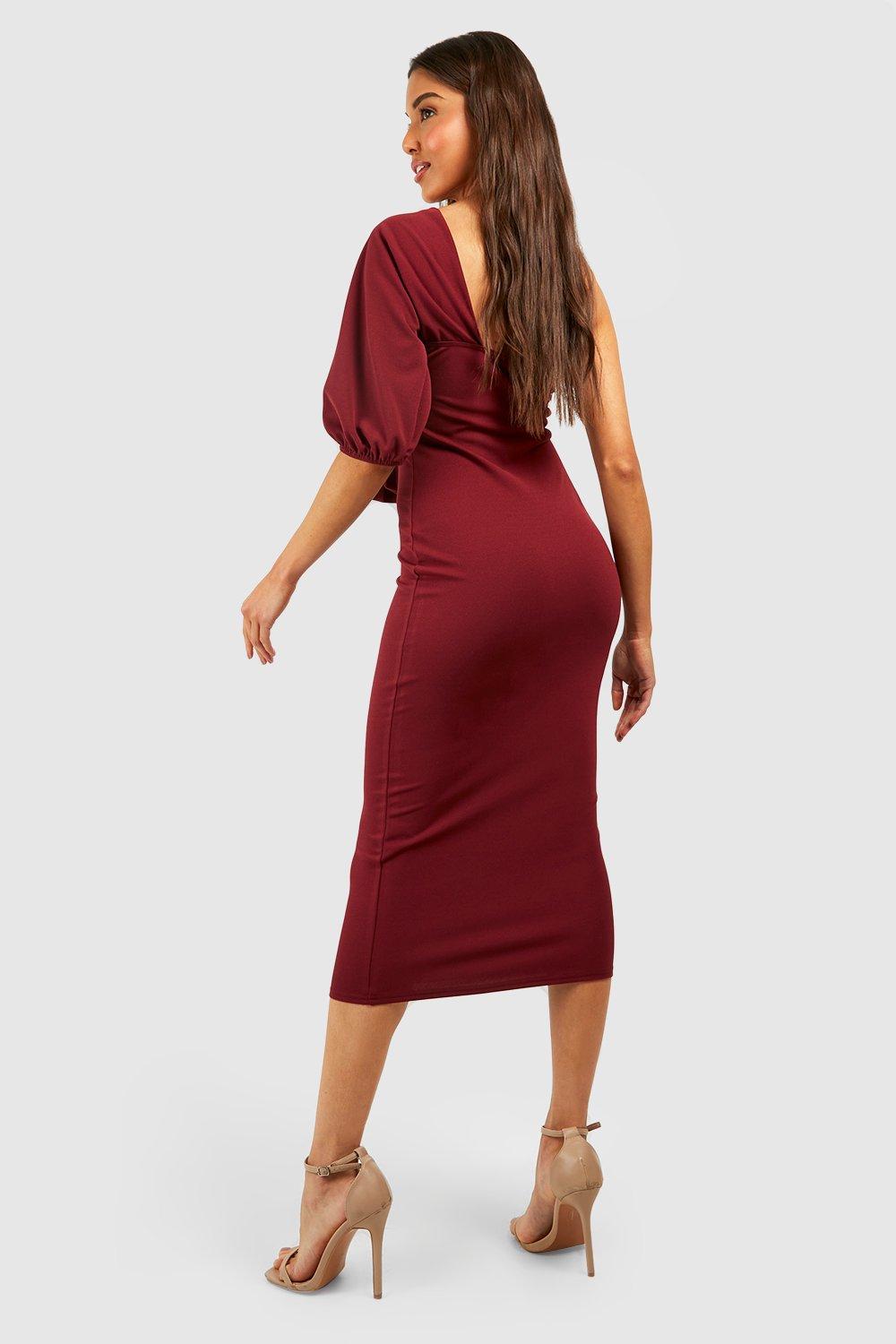 Boohoo maroon dress sales