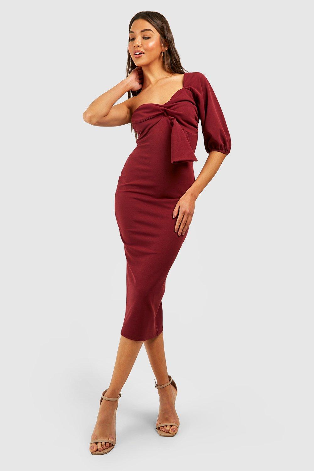 Boohoo 2024 maroon dress