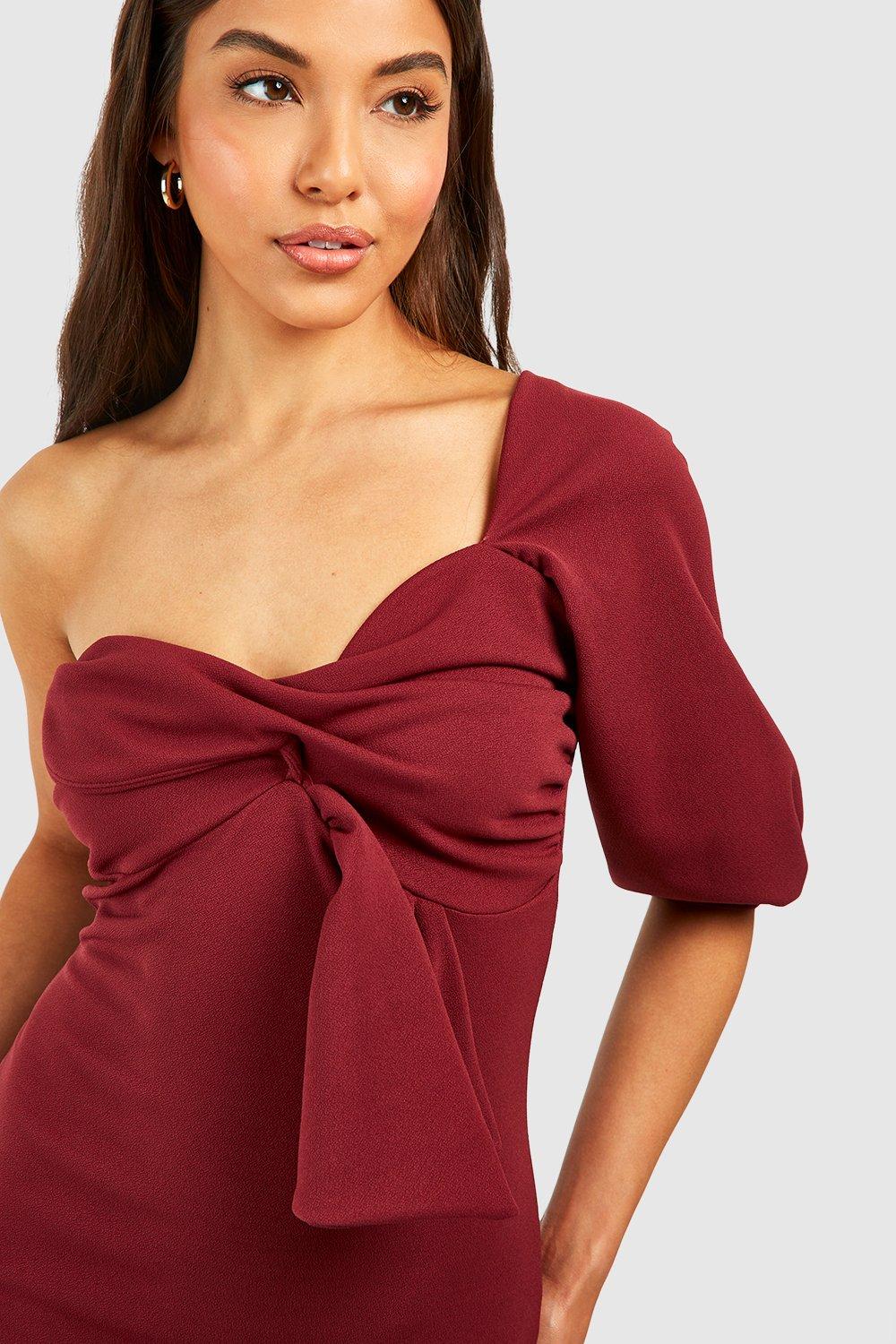 Boohoo store maroon dress