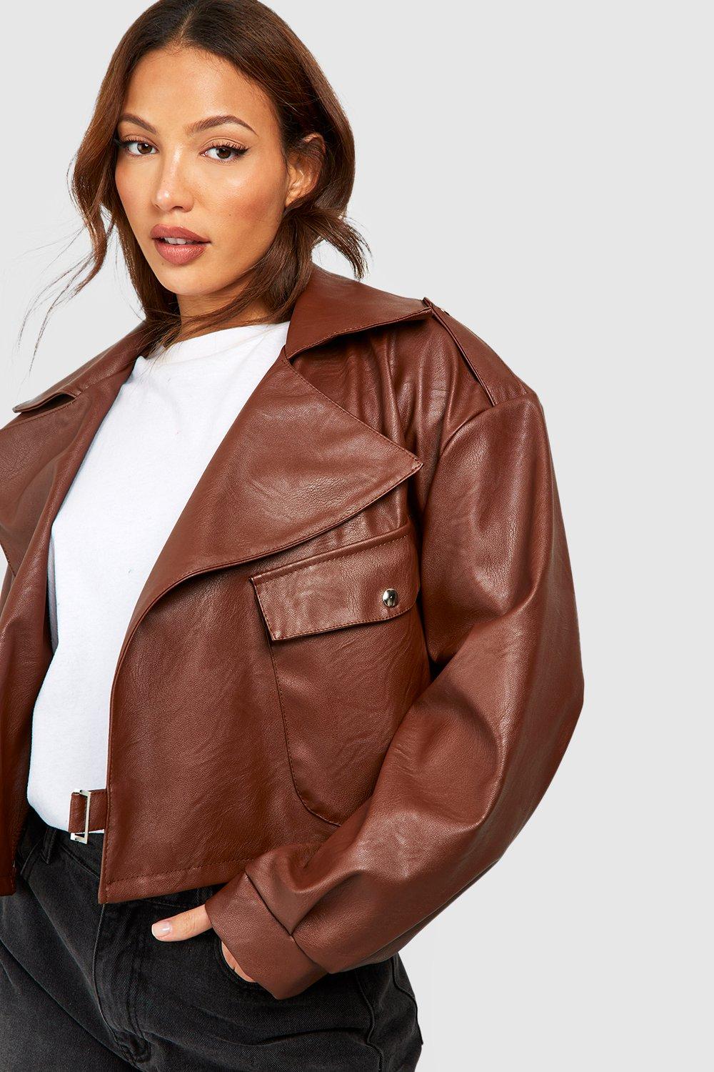 Chocolate discount leather blazer