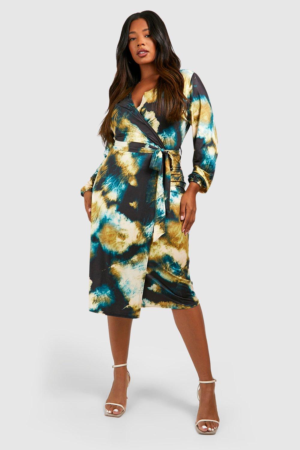 Tie dye shop wrap dress