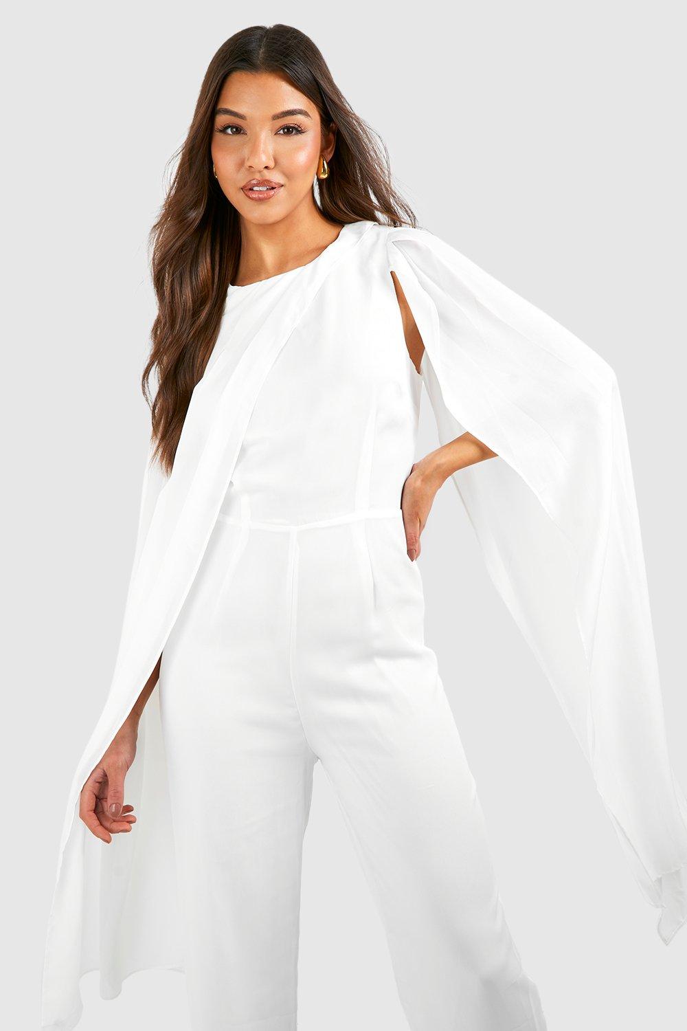 White chiffon cheap jumpsuit womens