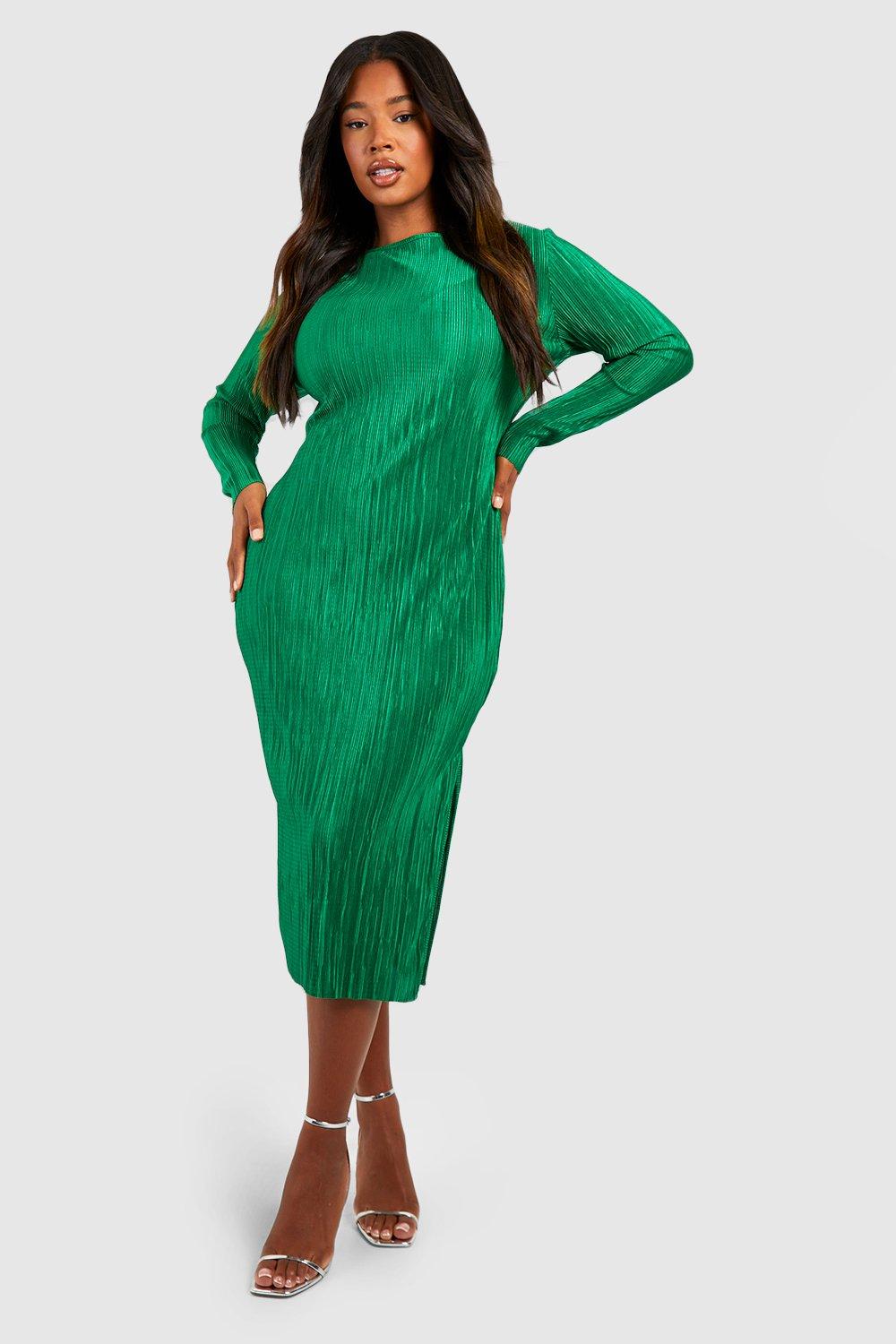 Boohoo long sleeve hot sale midi dress