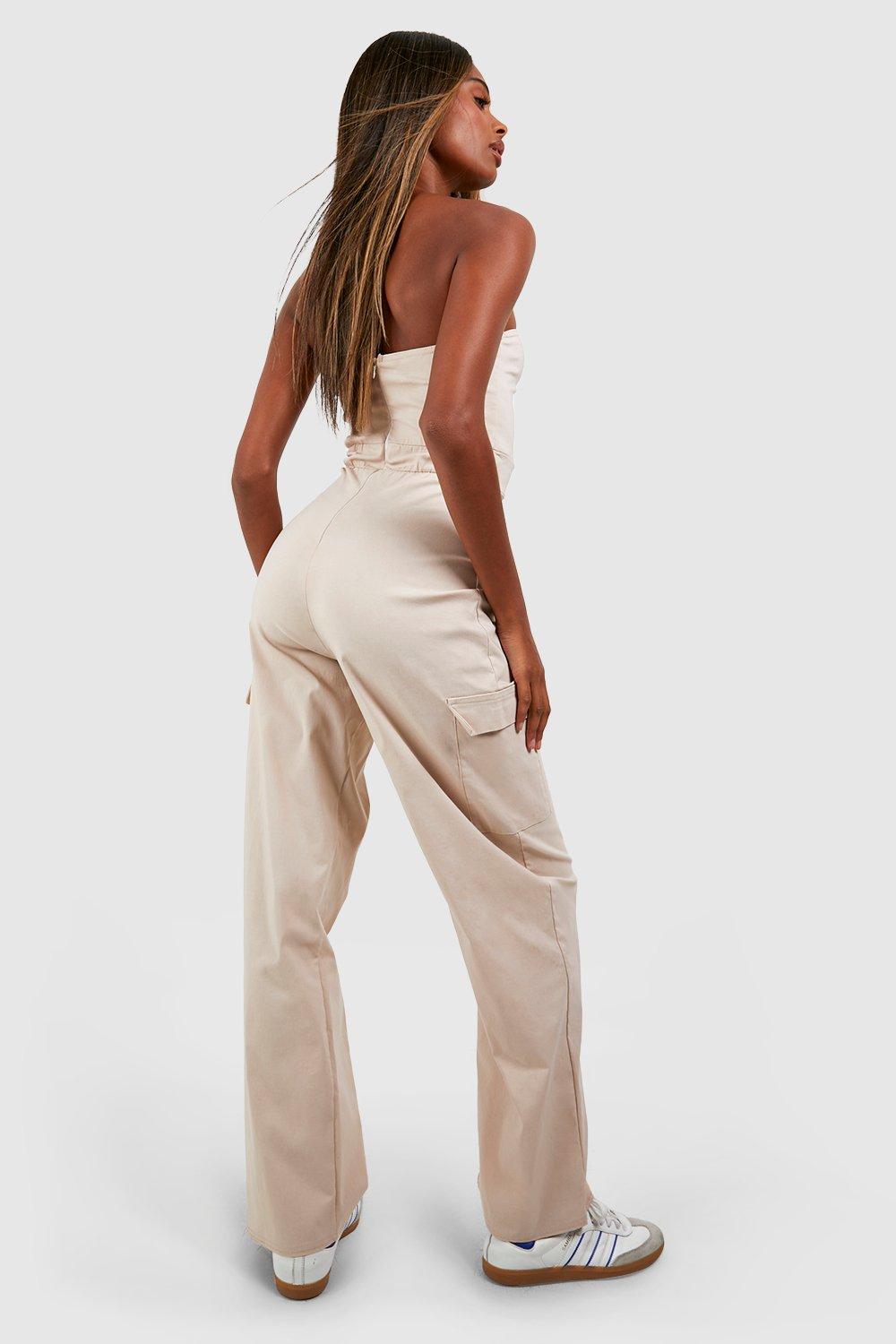 Bengaline Cargo Straight Leg Jumpsuit