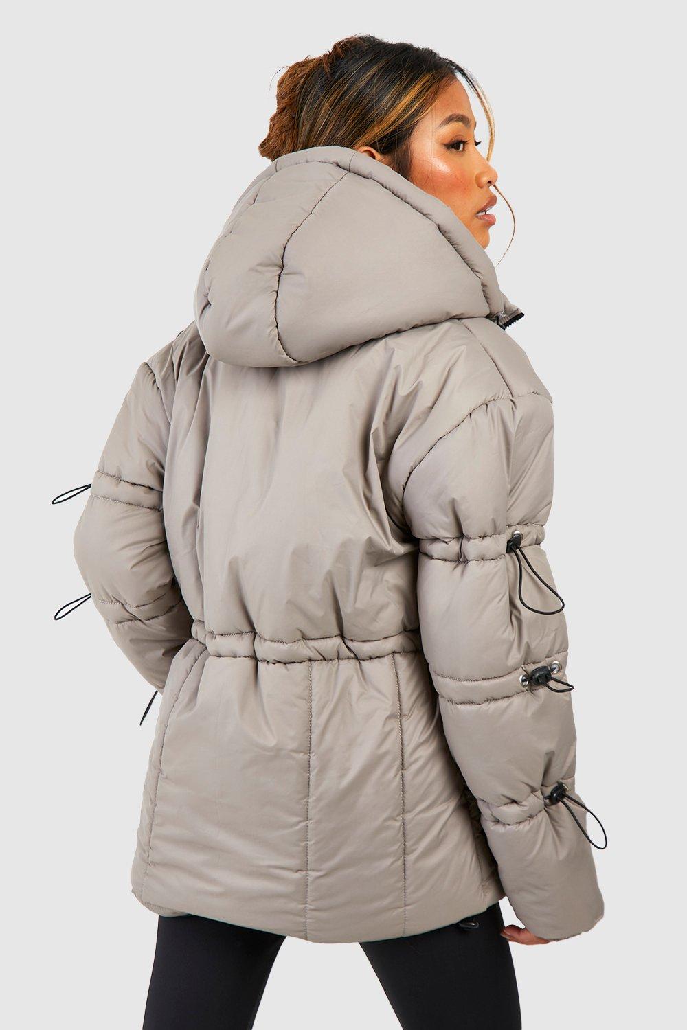 Boohoo hooded padded discount jacket