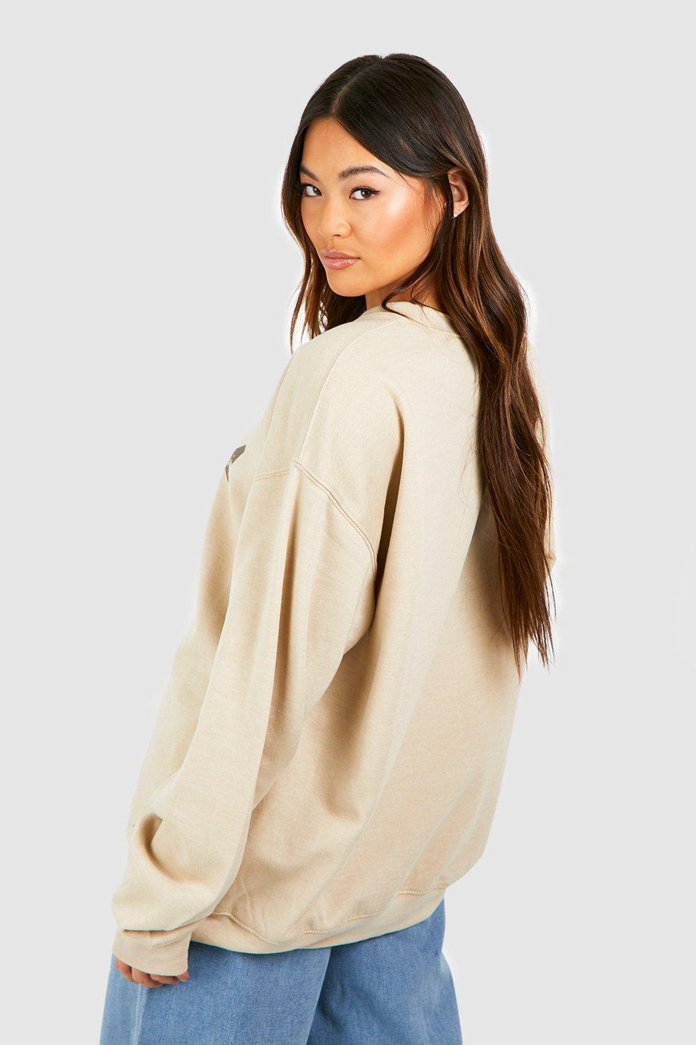 Beige oversized hot sale sweatshirt