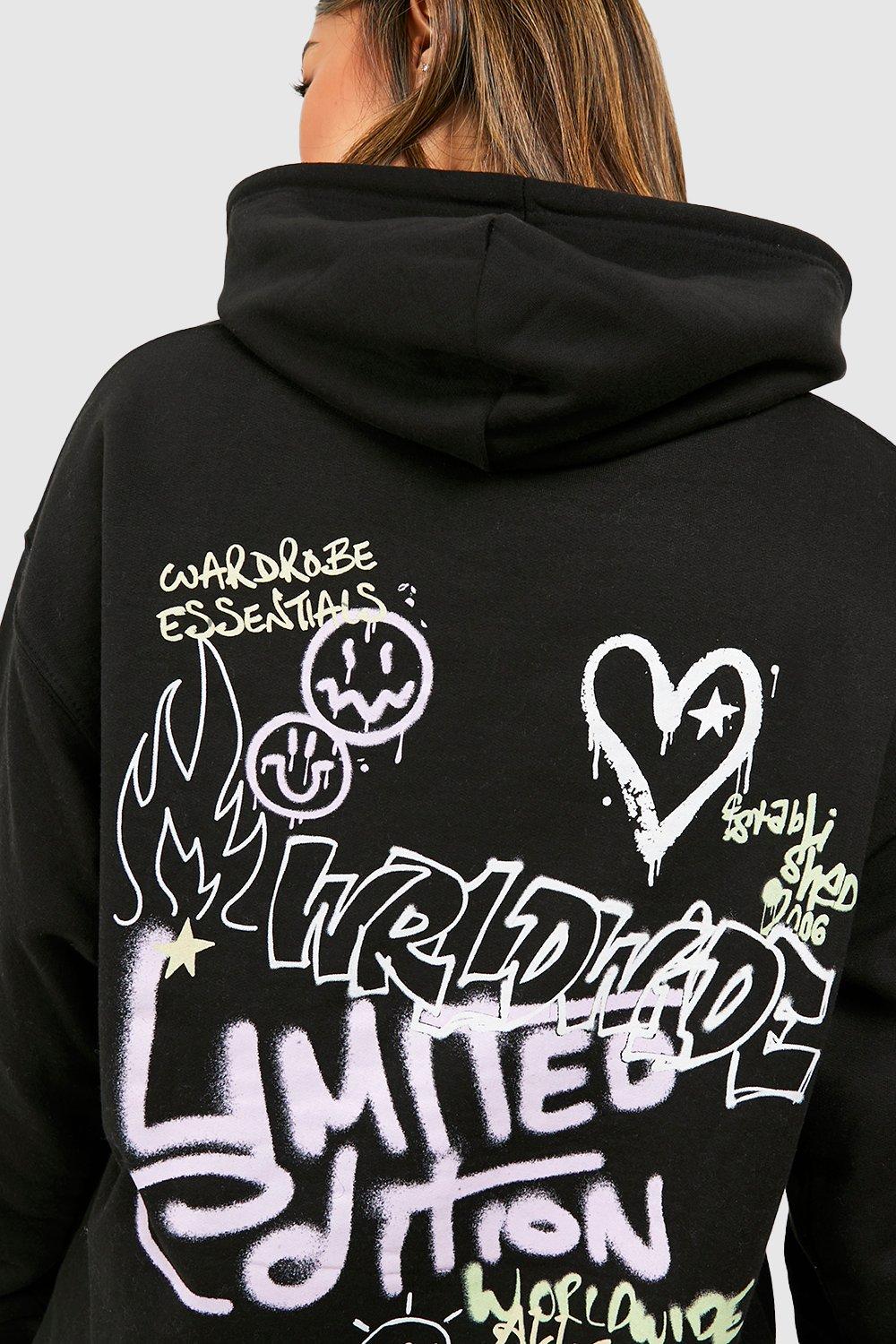 Black discount hoodie boohoo