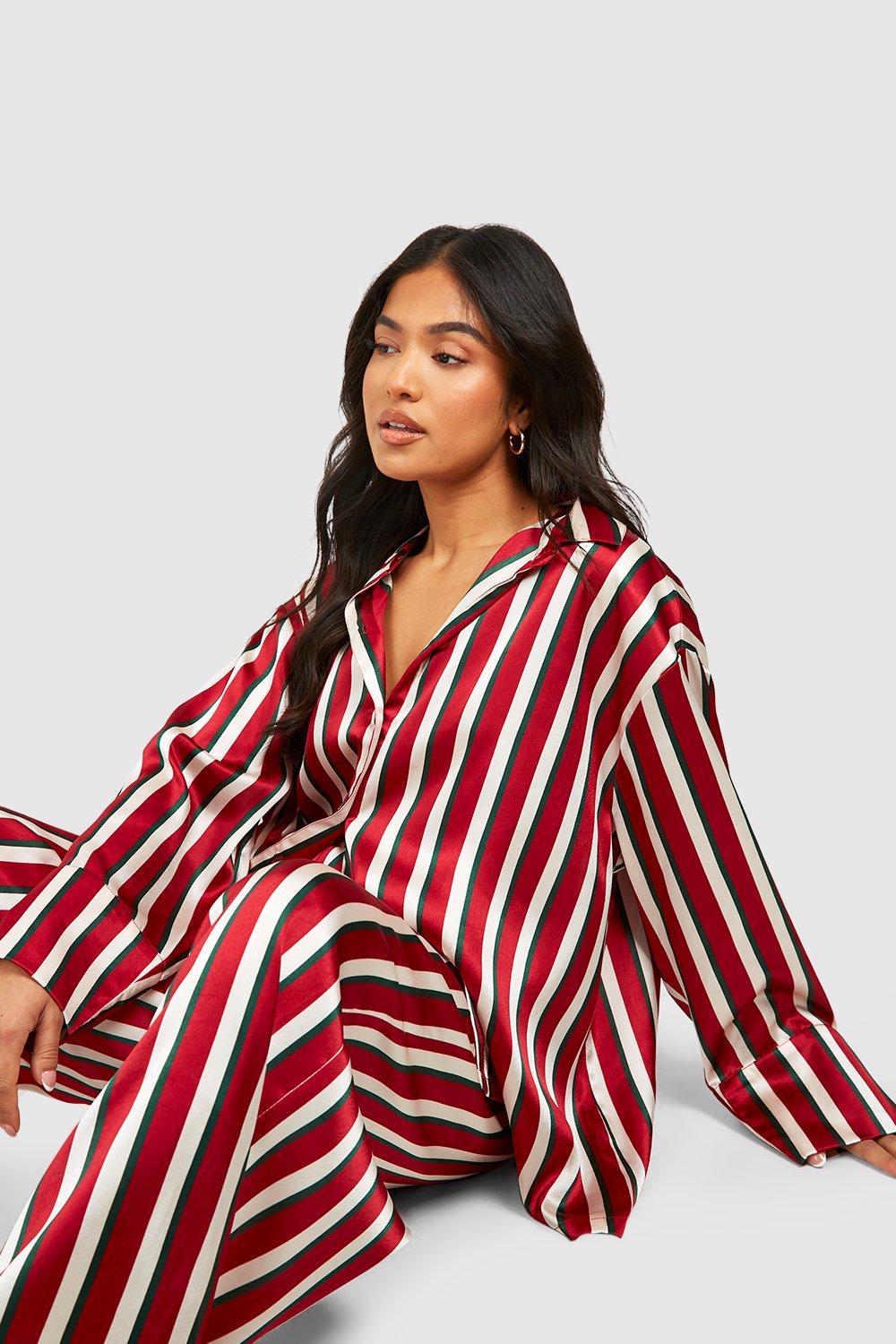 Petite Satin Stripe Pyjama Set