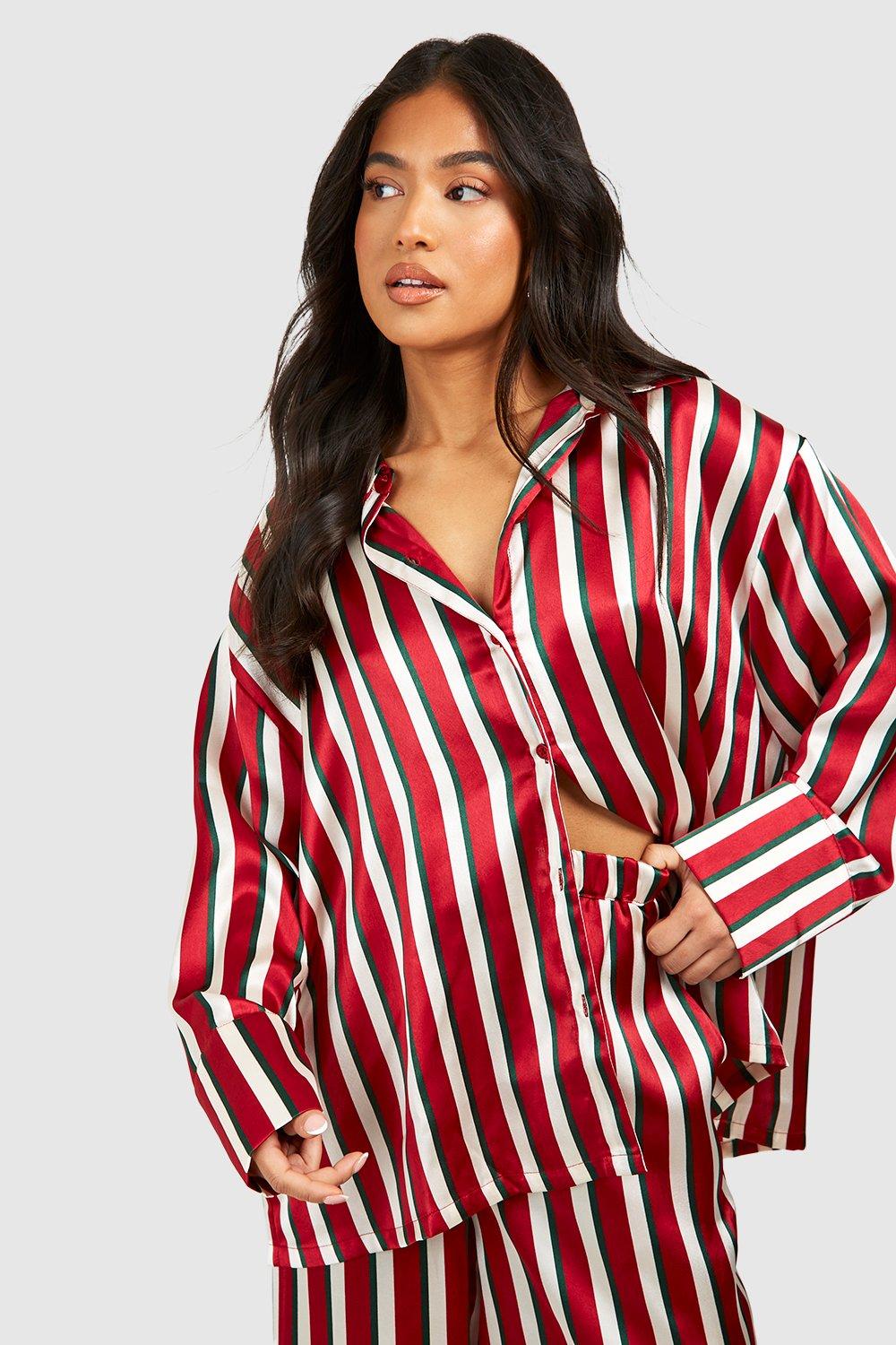 Petite Satin Stripe Pyjama Set