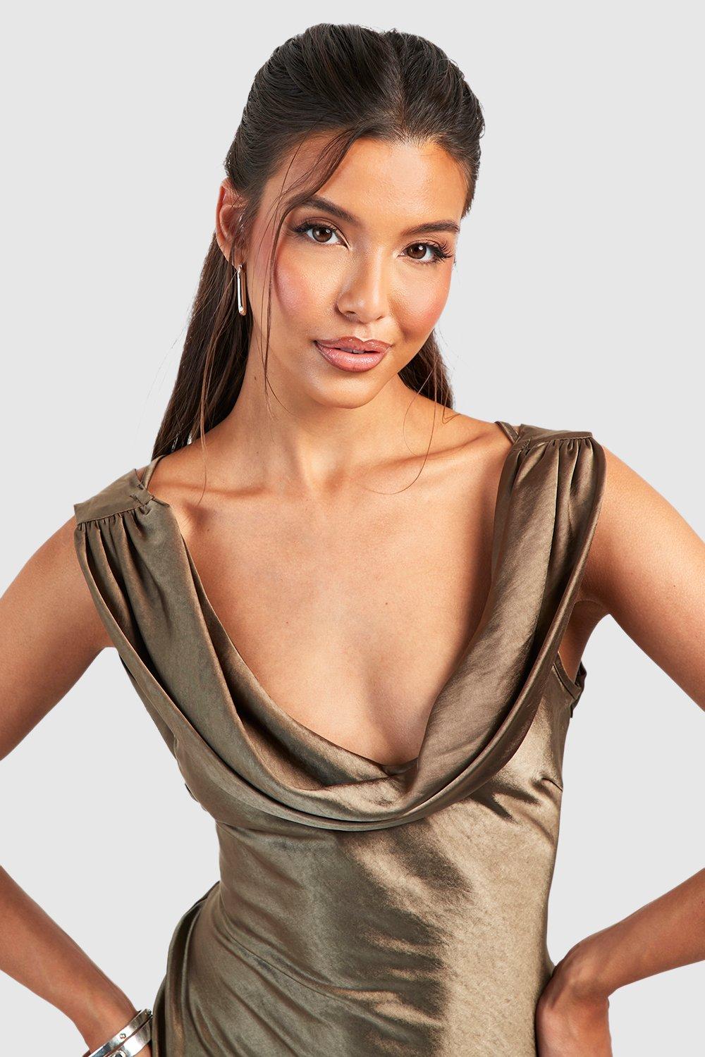 Boohoo cowl hot sale neck dress