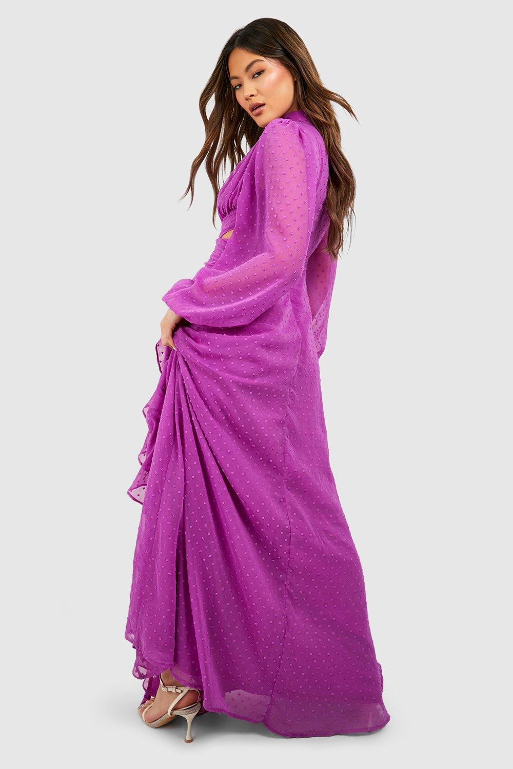 Purple maxi dress boohoo best sale