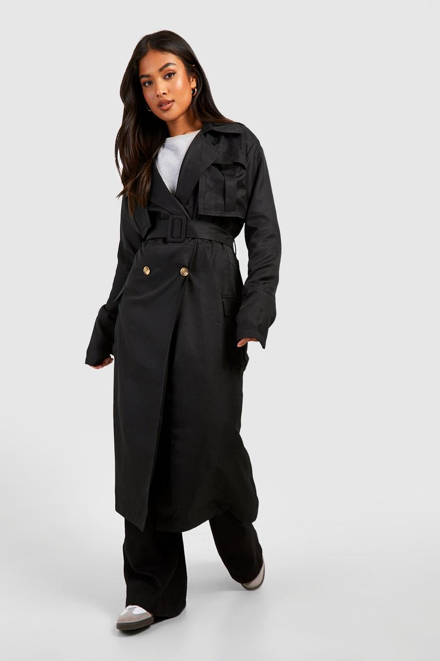 Cappotto Trench Petite lungo, Black image number 1