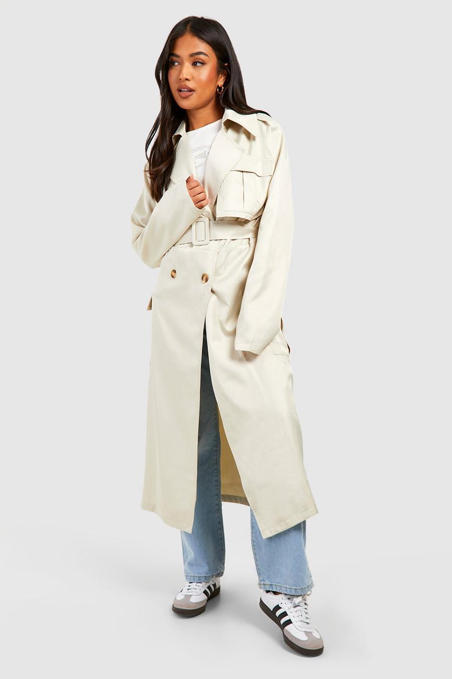 Stone Petite Long Line Trenchcoat image number 1