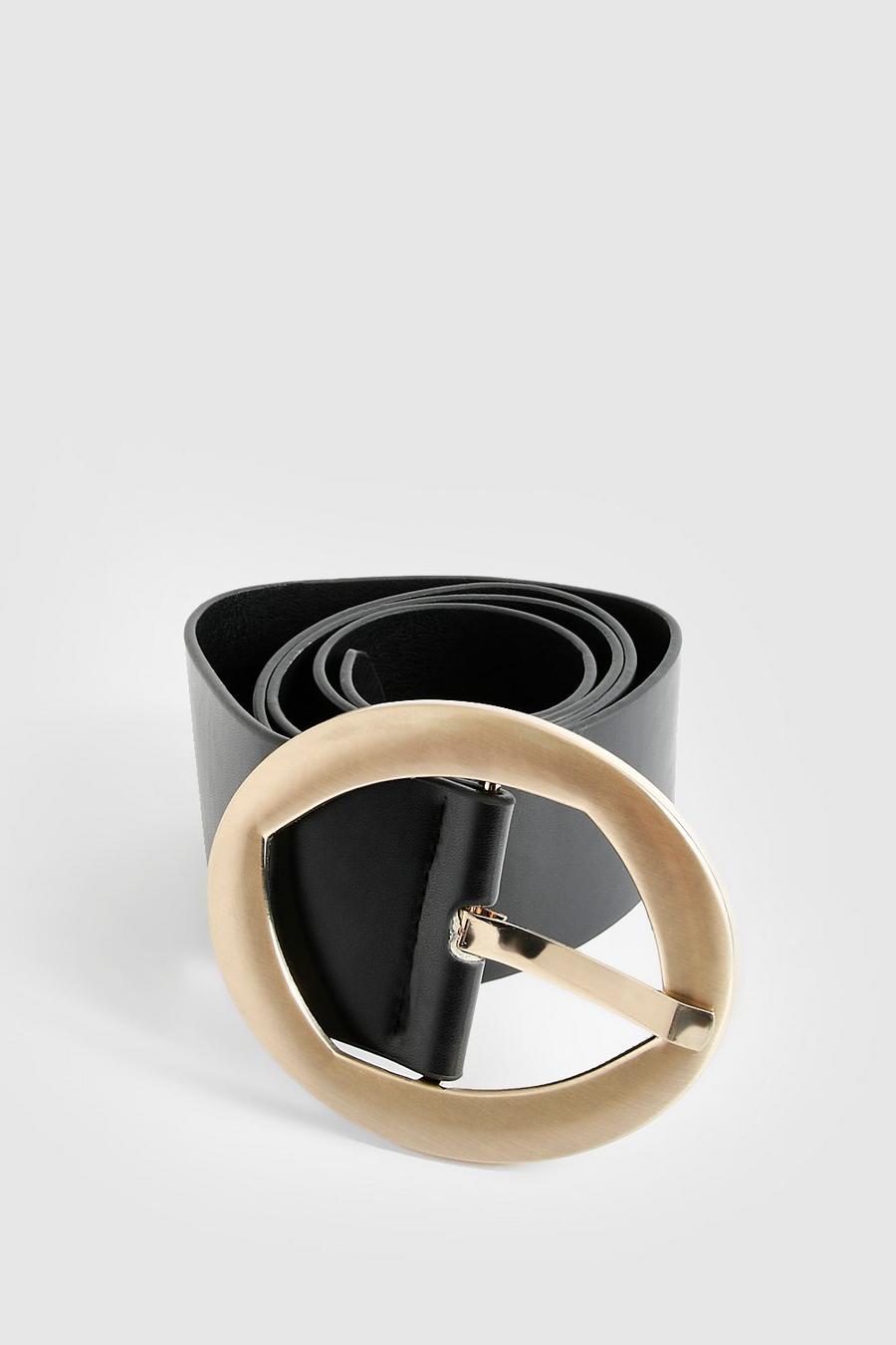 Cintura Plus Size spessa con fibbia ovale, Black image number 1