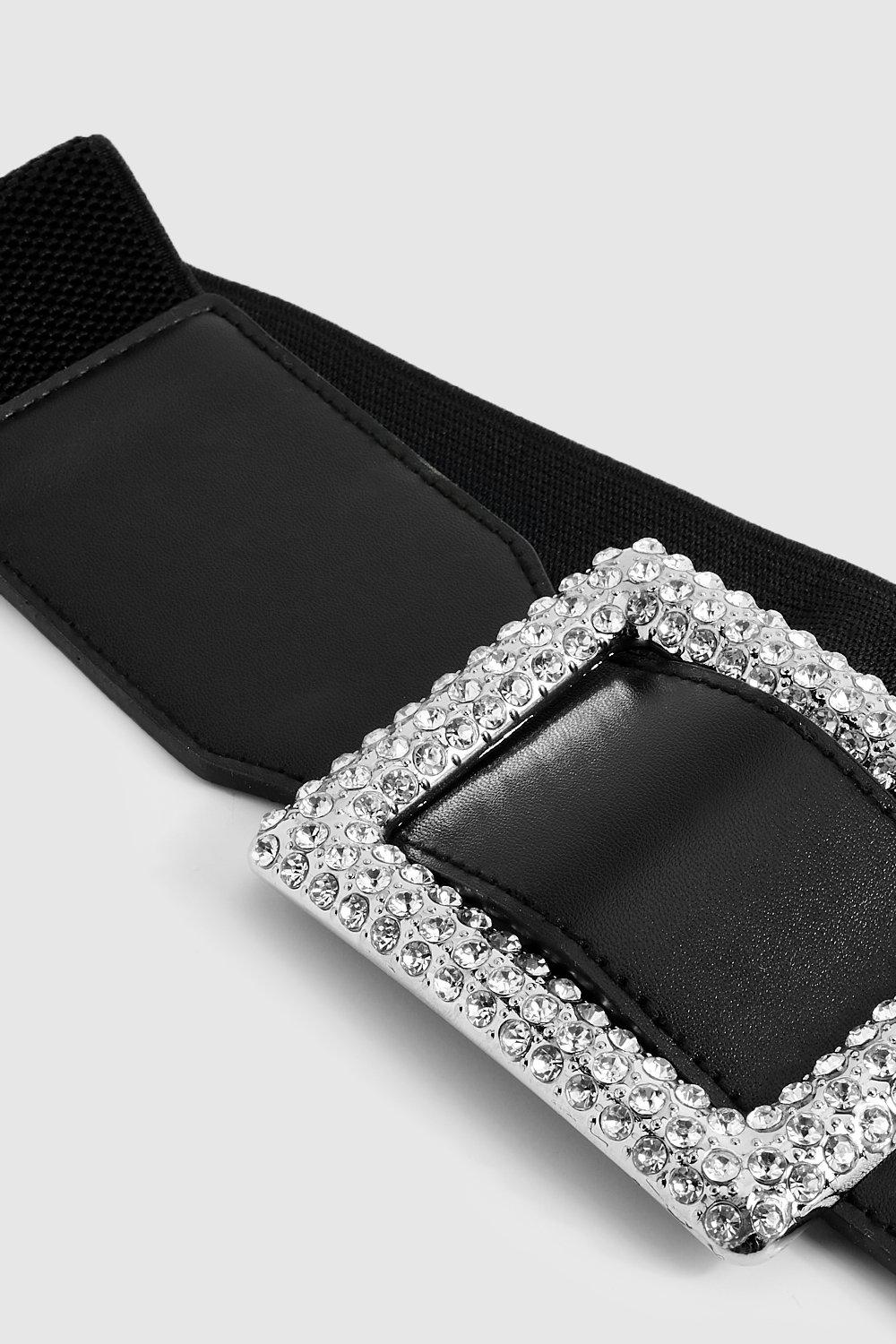 Plus Chunky Diamante Buckle Belt boohoo