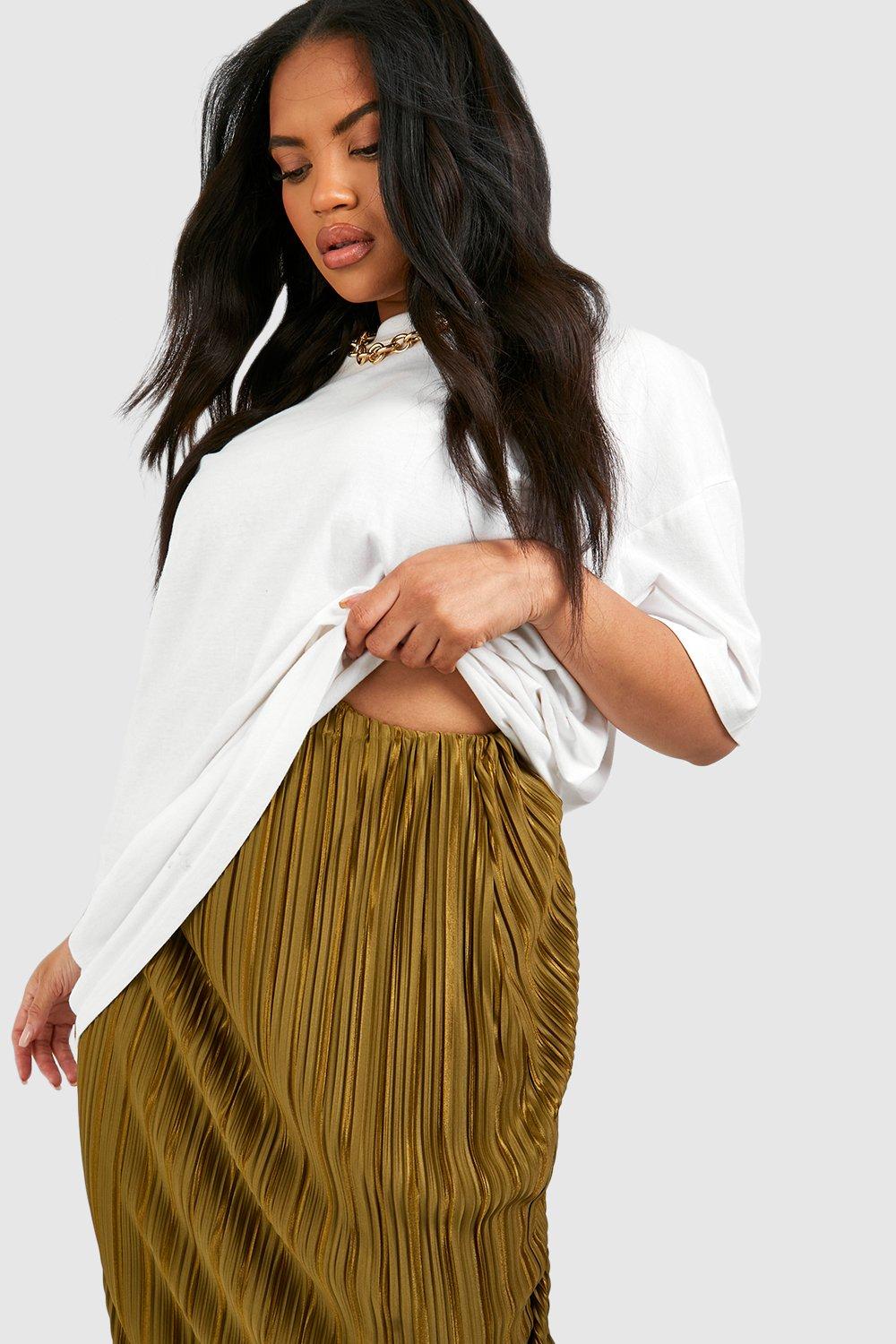 Pleated maxi skirt boohoo sale