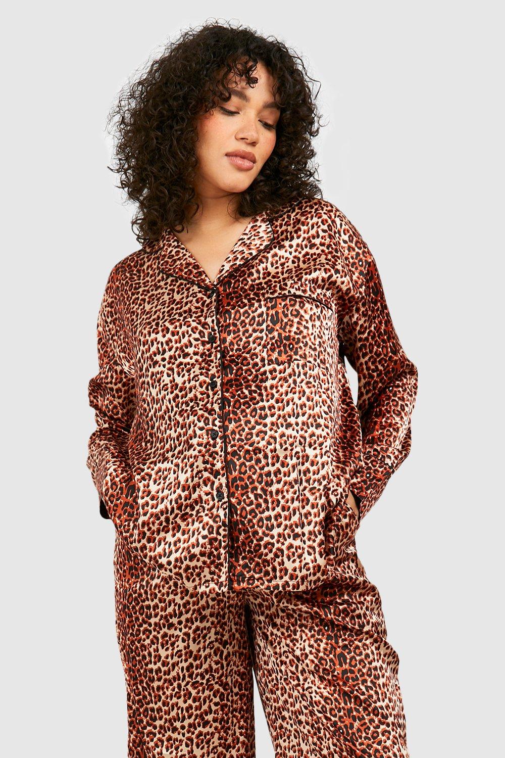 Maternité - Ensemble de pyjama de grossesse oversize à imprimé léopard