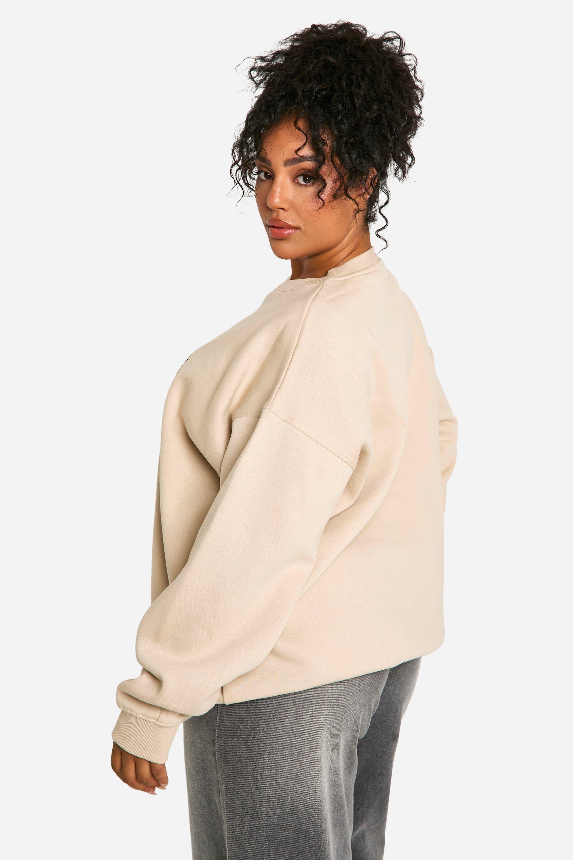 Beige cheap oversized sweatshirt