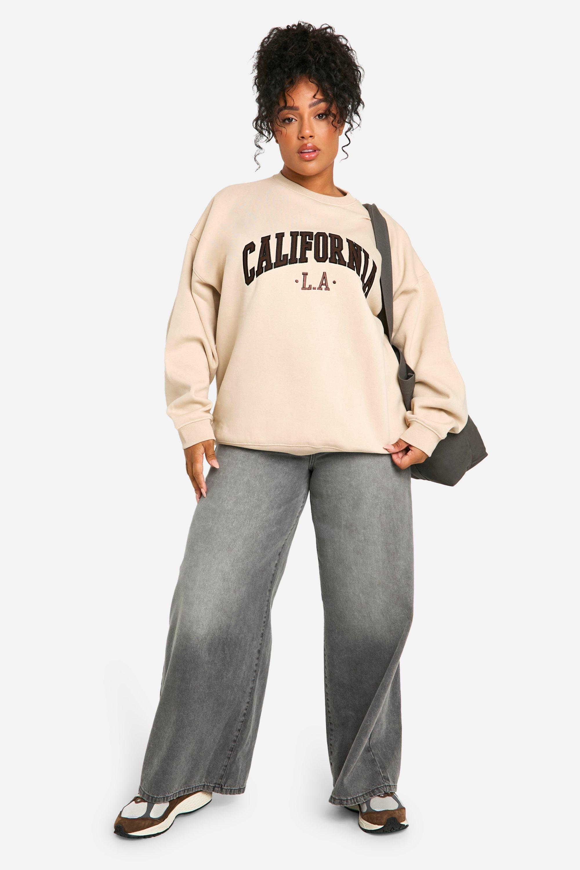 California Slogan Oversized Washed Sweatshirt