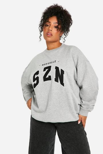 Grey Plus Szn Applique Oversized Sweatshirt