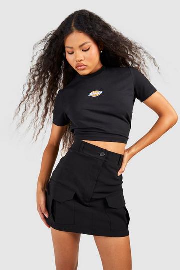 Stretch Cargo Mini Skirt black