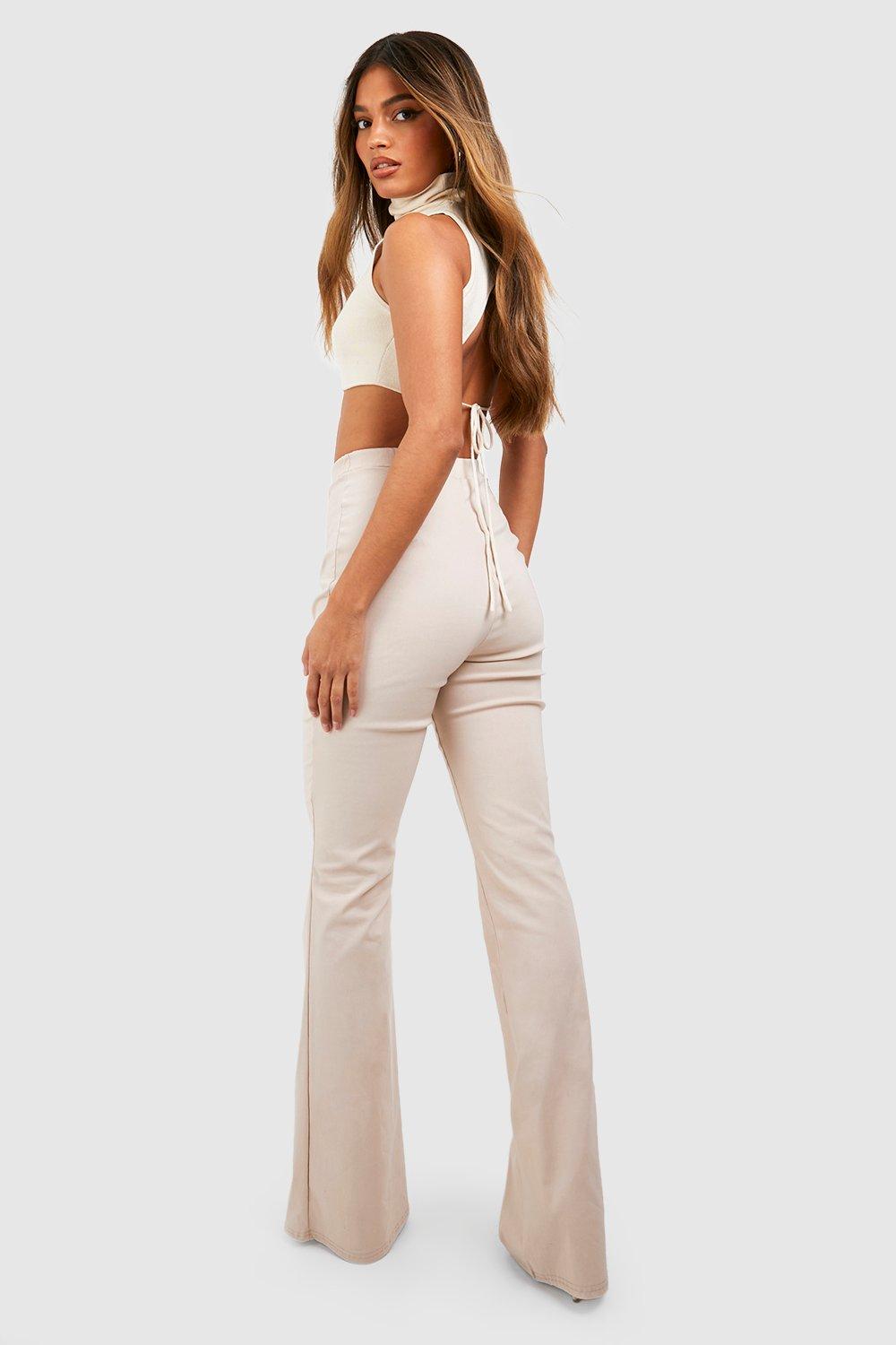 Stretch High Waisted Flared Pants