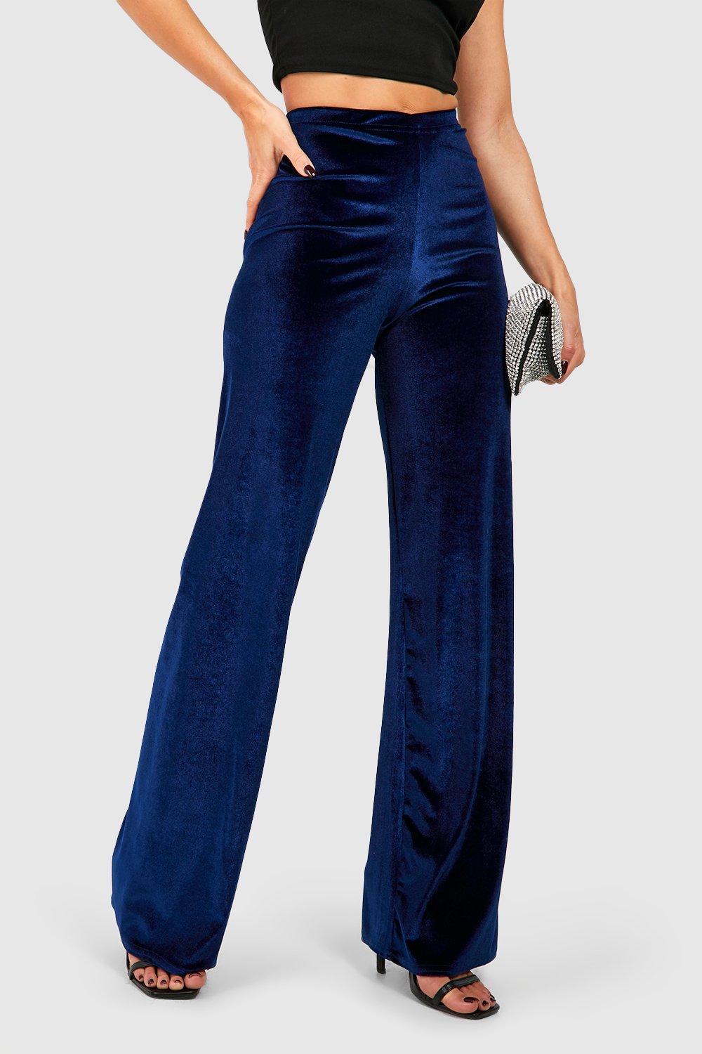 Velvet High Waisted Tapered TrousersWith