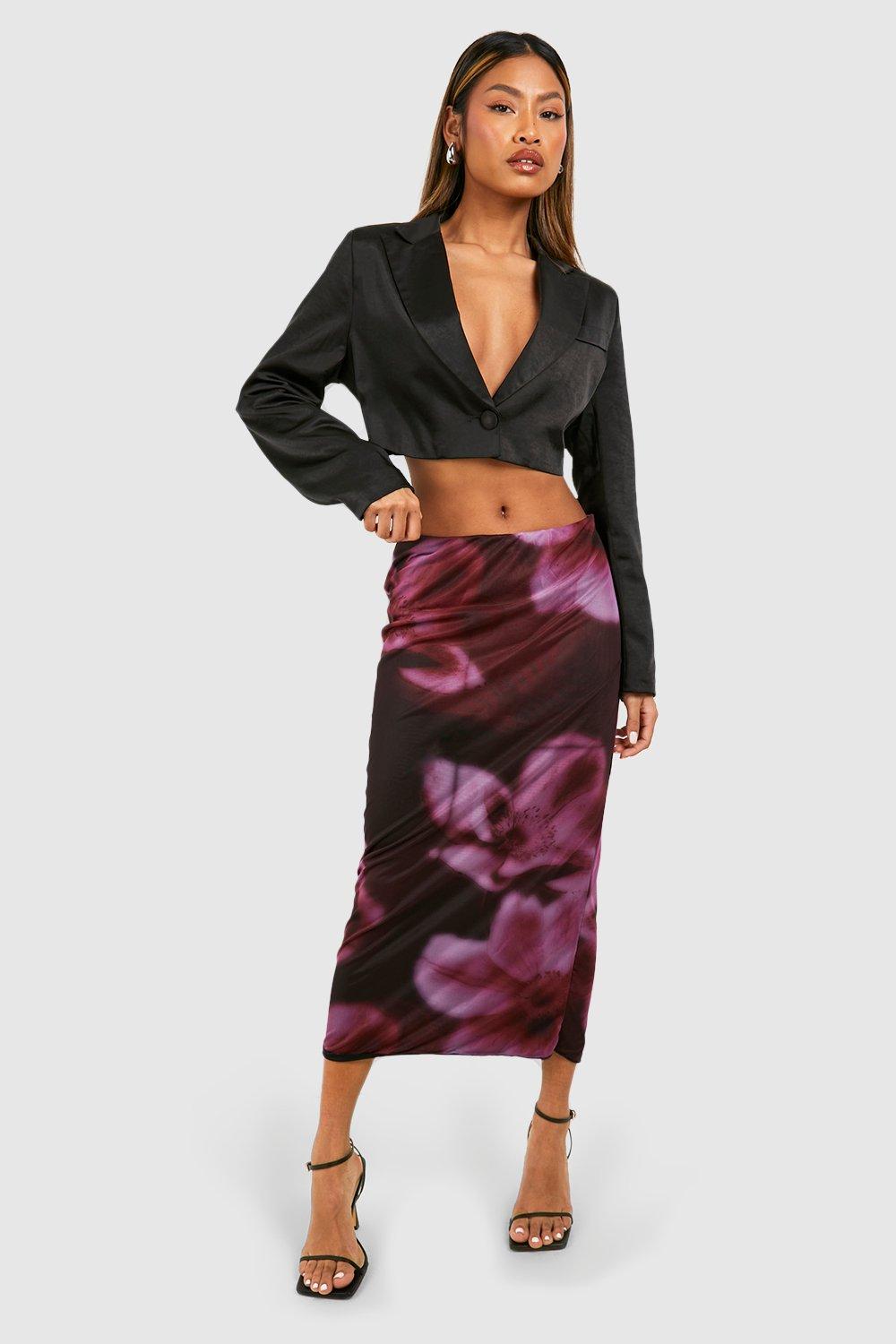 Black Rose Mesh Midaxi Skirt