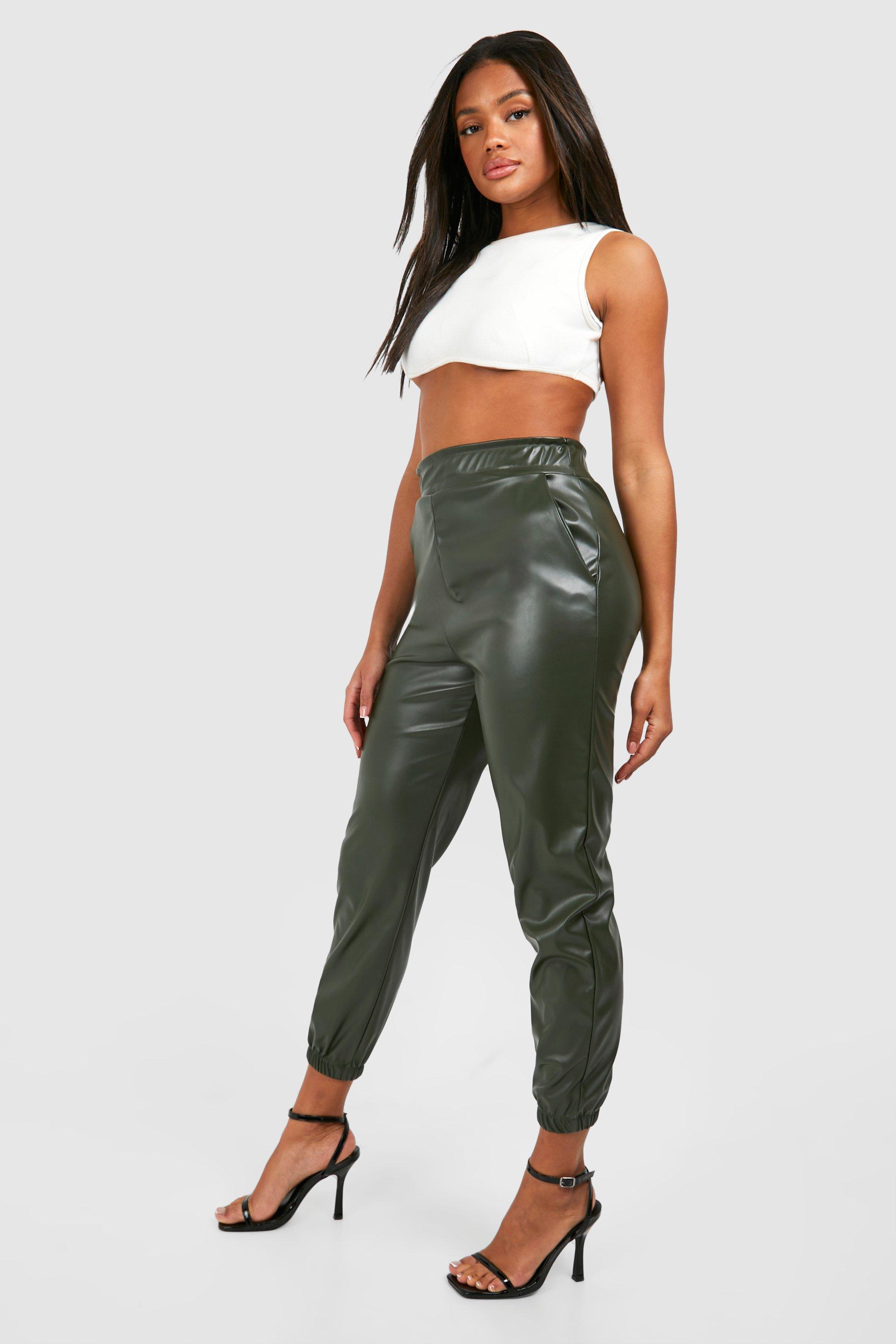 Joggers faux leather pants sale