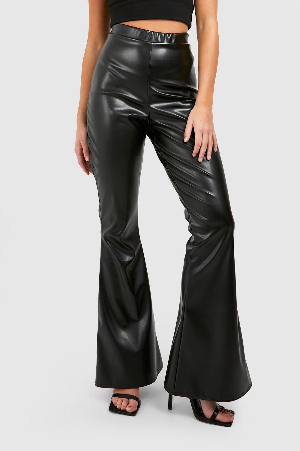 Leather high clearance rise pants