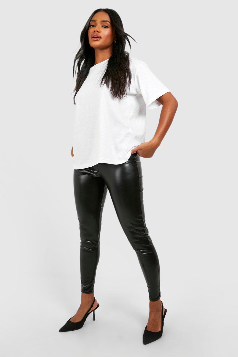 Buy Boohoo Matte Pu High Waist Leggings In Black